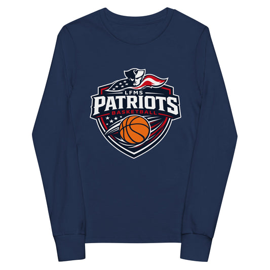 Performance | Youth Long Sleeve T-Shirt | LFMS Athletics | Patriots Basketball Logo