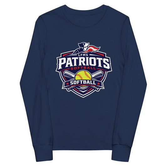 Performance | Youth Long Sleeve T-Shirt | LFMS Athletics | Patriots Softball Logo