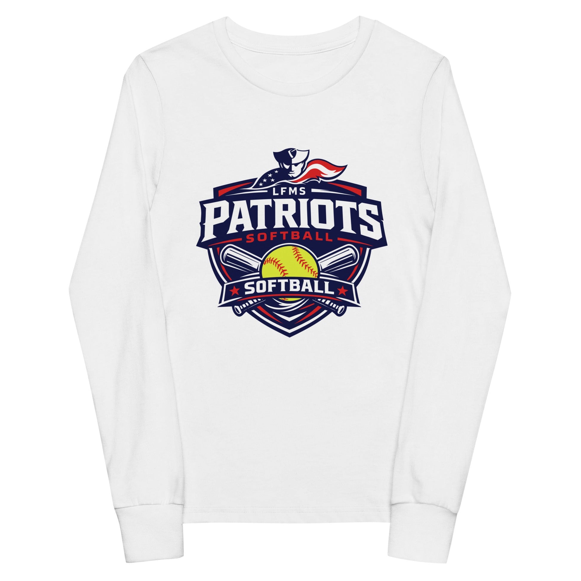 Performance | Youth Long Sleeve T-Shirt | LFMS Athletics | Patriots Softball Logo