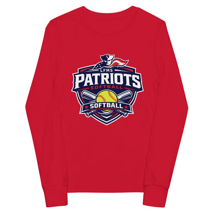 Performance | Youth Long Sleeve T-Shirt | LFMS Athletics | Patriots Softball Logo