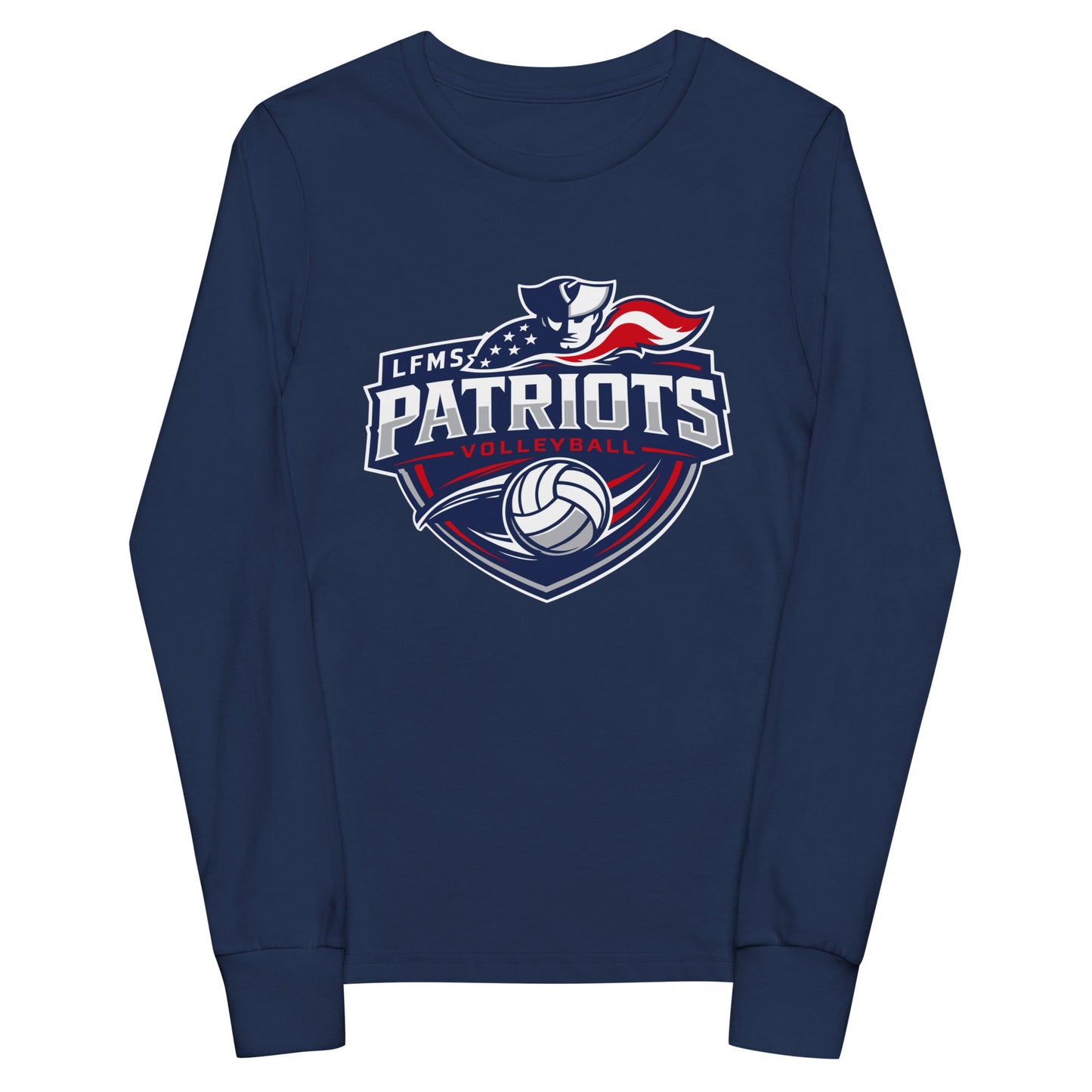 Performance | Youth Long Sleeve T-Shirt | LFMS Athletics | Patriots Volleyball Logo