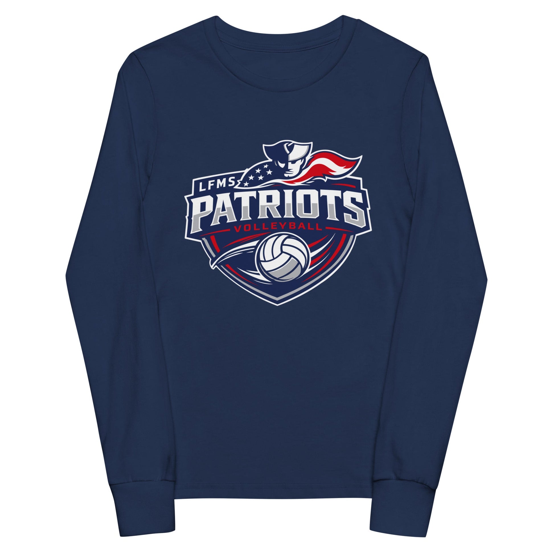 Performance | Youth Long Sleeve T-Shirt | LFMS Athletics | Patriots Volleyball Logo
