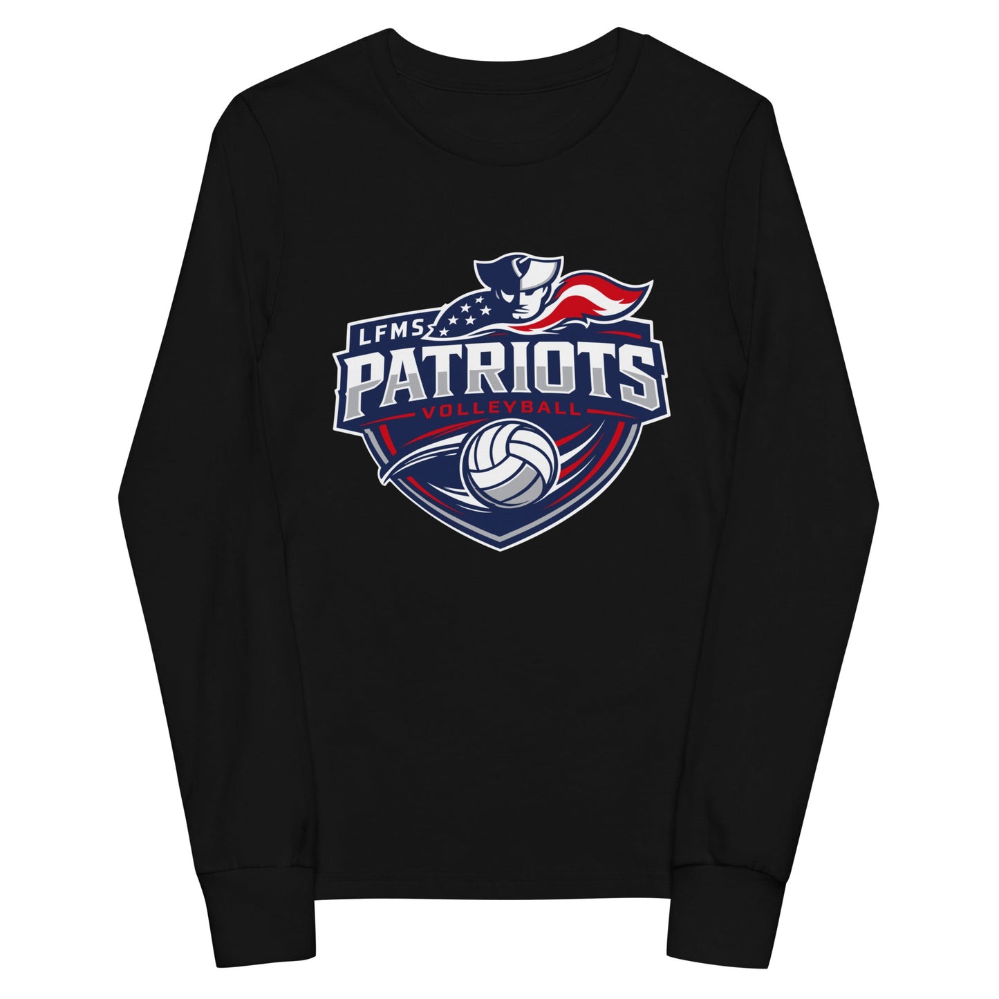 Performance | Youth Long Sleeve T-Shirt | LFMS Athletics | Patriots Volleyball Logo