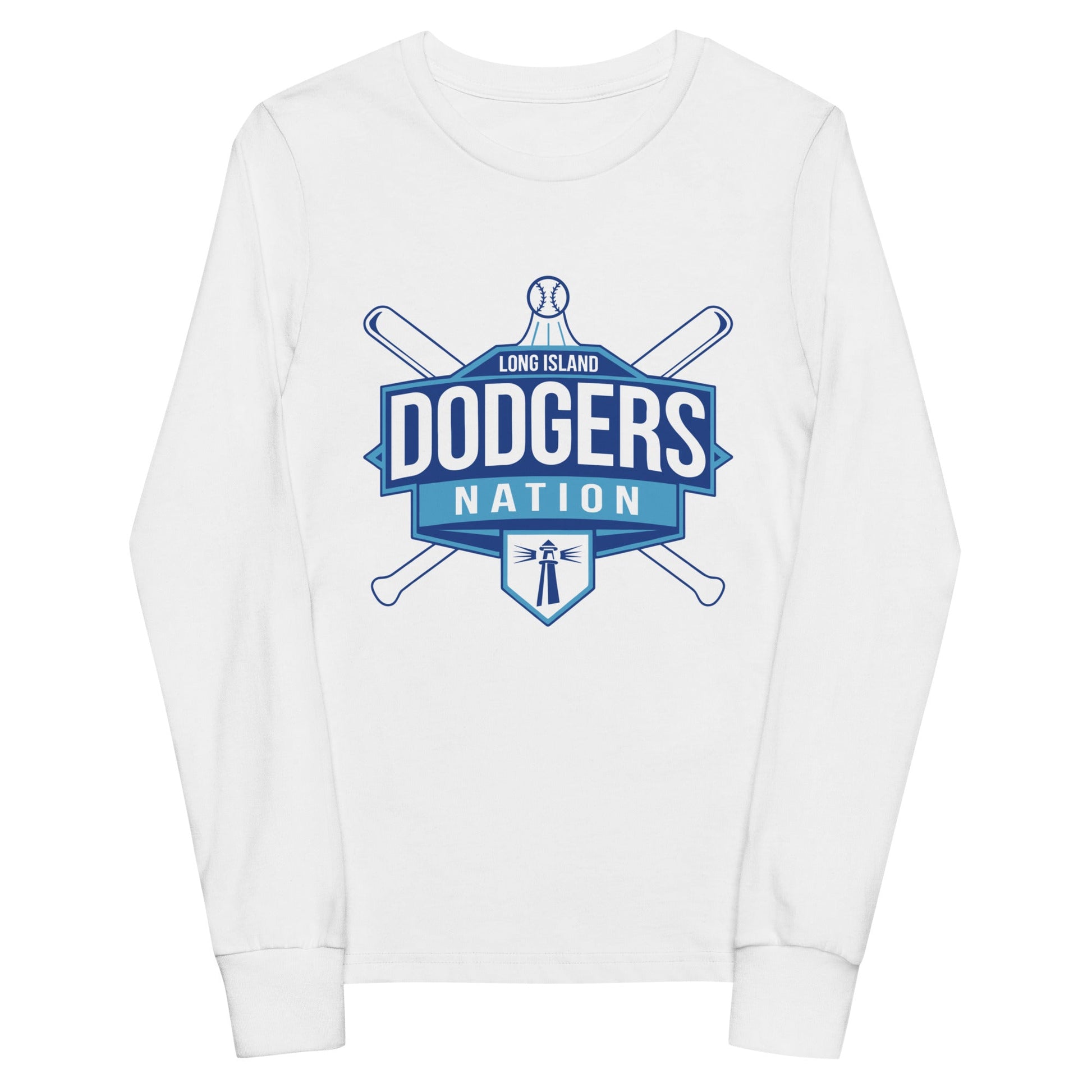 Performance | Youth Long Sleeve T-Shirt | LI Dodgers Nation | Varsity Crest Logo