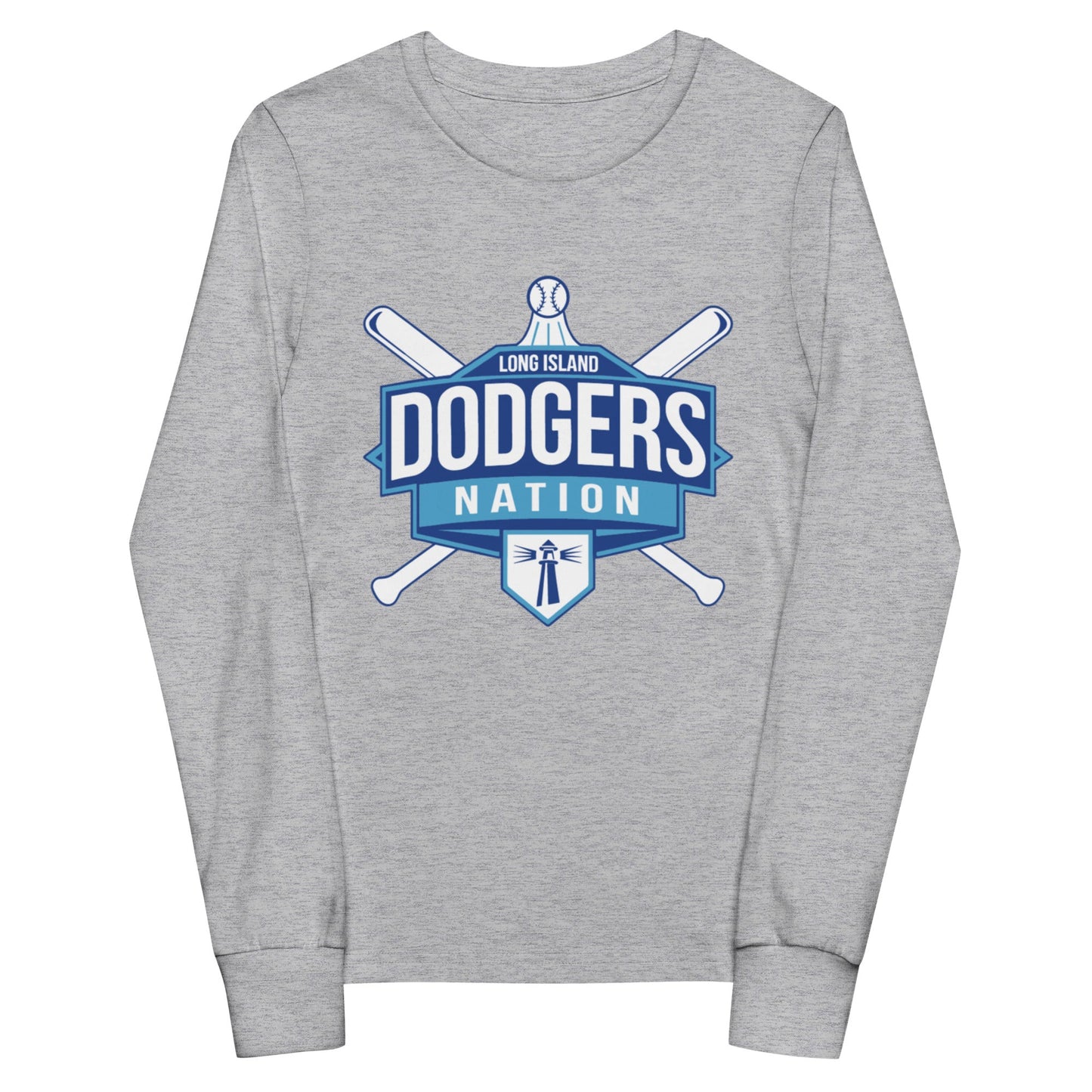 Performance | Youth Long Sleeve T-Shirt | LI Dodgers Nation | Varsity Crest Logo