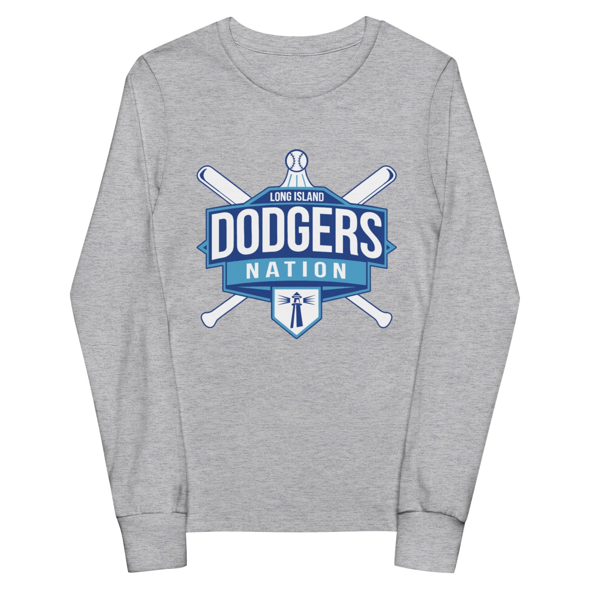 Performance | Youth Long Sleeve T-Shirt | LI Dodgers Nation | Varsity Crest Logo