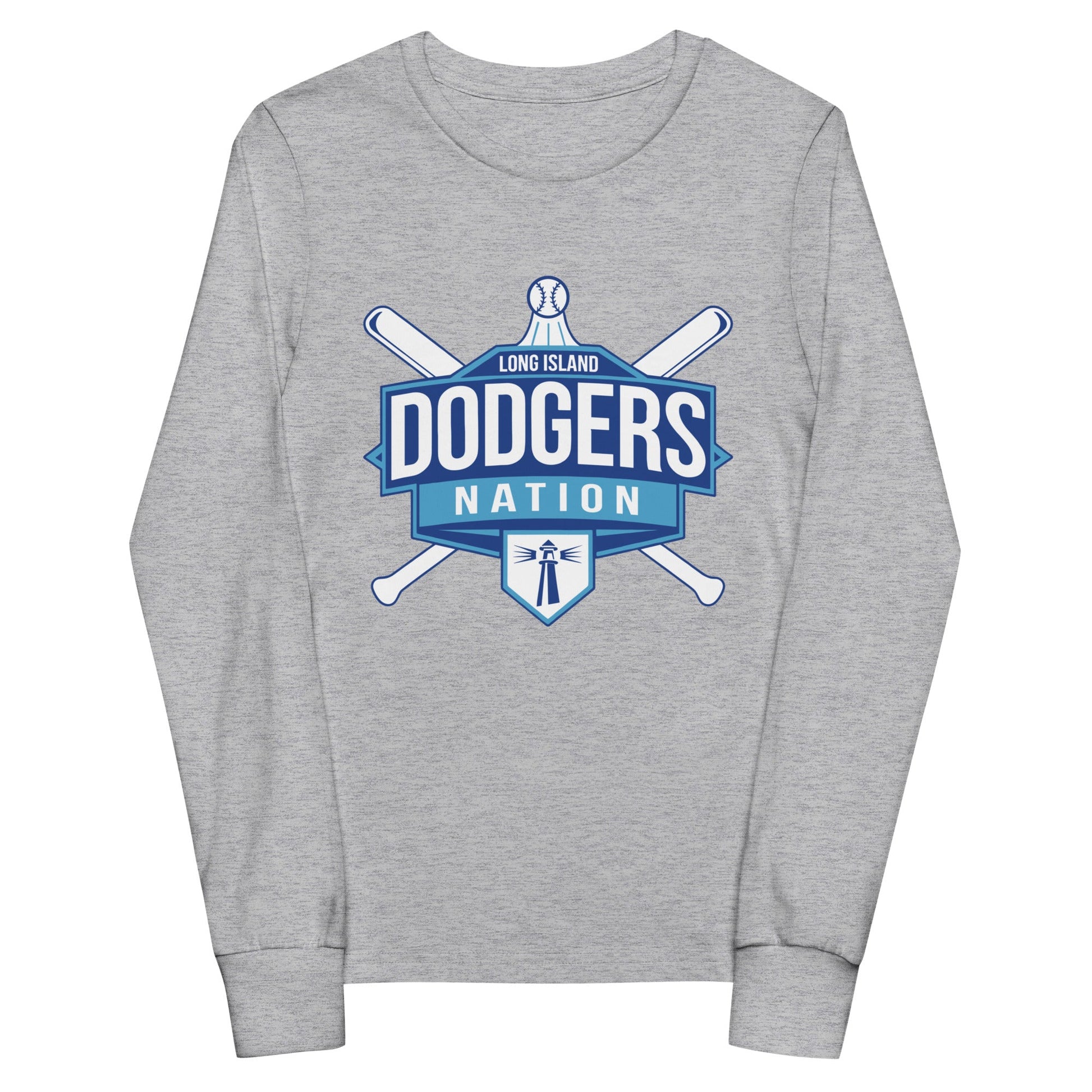 Performance | Youth Long Sleeve T-Shirt | LI Dodgers Nation | Varsity Crest Logo