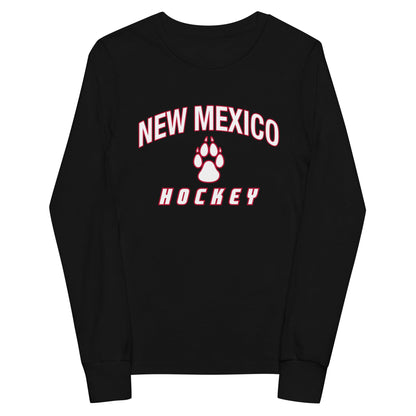 Performance | Youth Long Sleeve T-Shirt | Lobo Women’s Ice Hockey | Script Logo