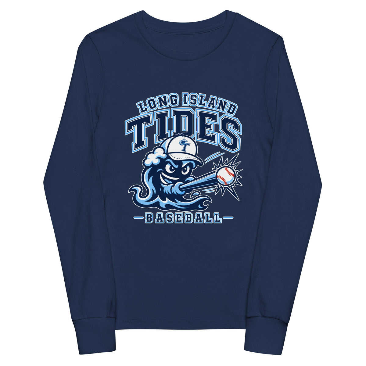 Performance | Youth Long Sleeve T-Shirt | Long Island Tides Baseball | Valor Logo