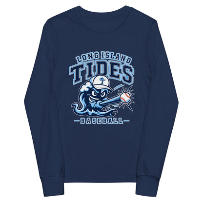 Performance | Youth Long Sleeve T-Shirt | Long Island Tides Baseball | Valor Logo
