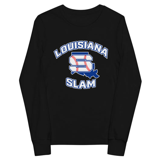 Performance | Youth Long Sleeve T-Shirt | Louisiana Slam Baseball | Emblem Logo