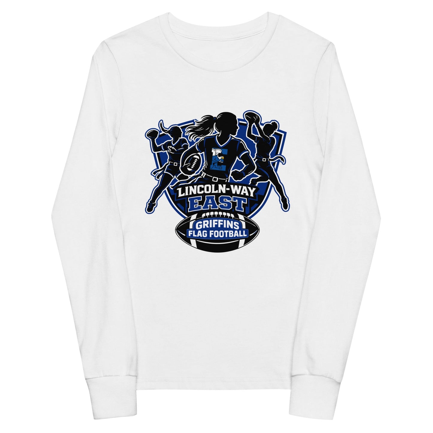 Performance | Youth Long Sleeve T-Shirt | LWE Flag Football | Athletics Logo