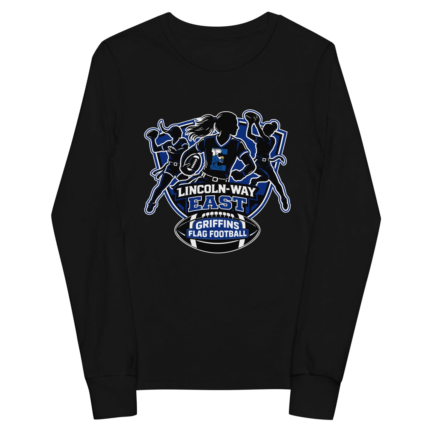 Performance | Youth Long Sleeve T-Shirt | LWE Flag Football | Athletics Logo