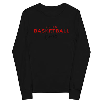 Performance | Youth Long Sleeve T-Shirt | Lynn English Cheerleading | Bulldogs Basketball Logo