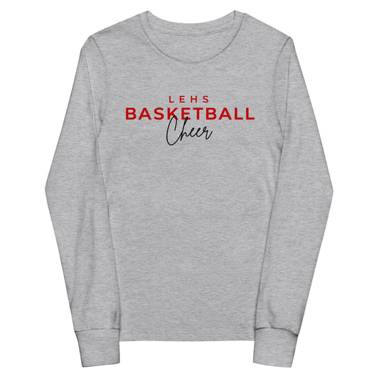 Performance | Youth Long Sleeve T-Shirt | Lynn English Cheerleading | Script Logo
