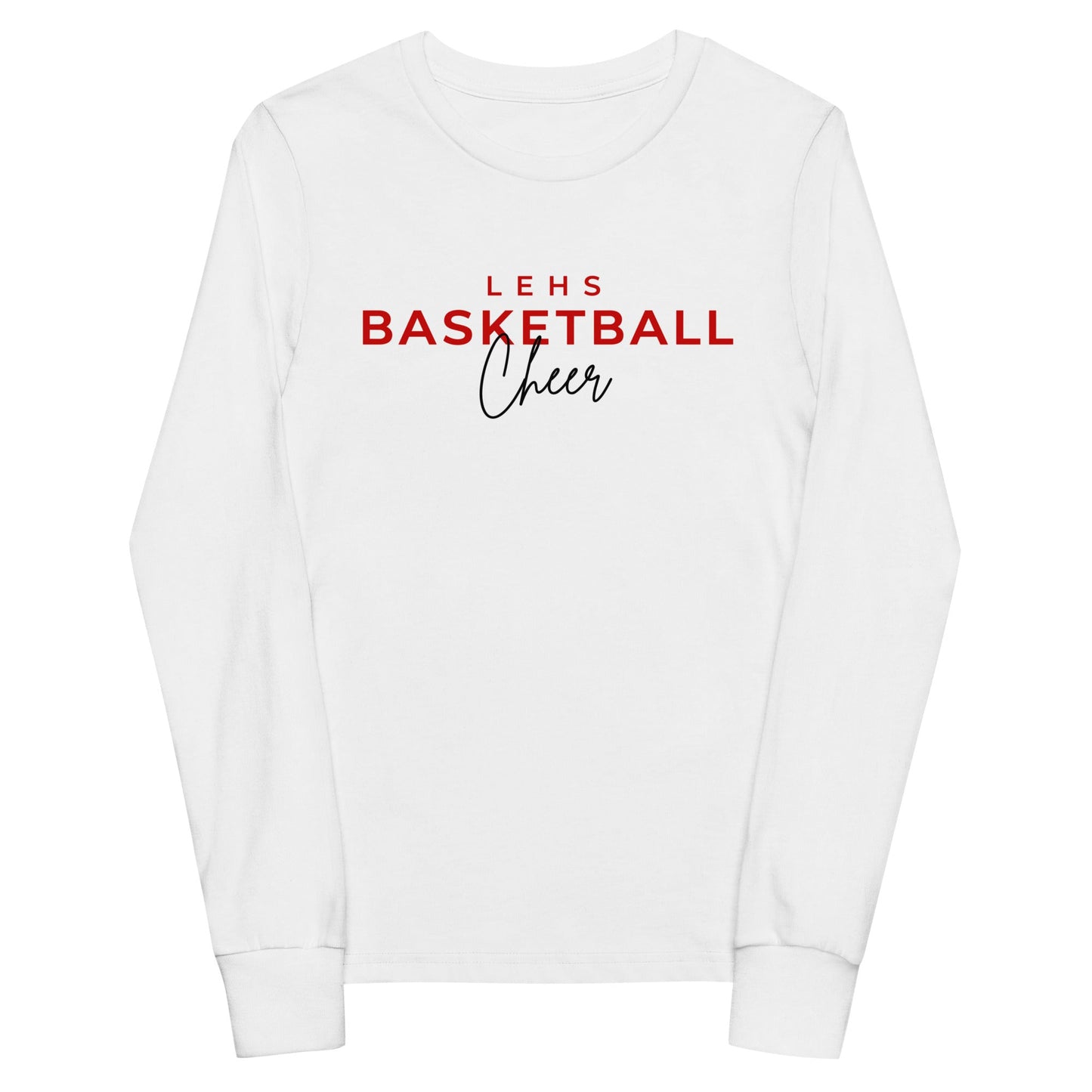 Performance | Youth Long Sleeve T-Shirt | Lynn English Cheerleading | Script Logo