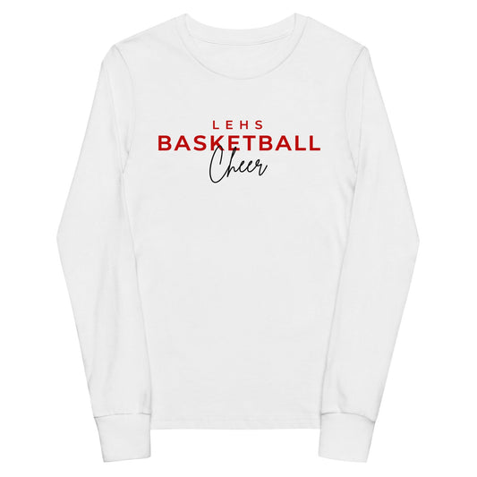 Performance | Youth Long Sleeve T-Shirt | Lynn English Cheerleading | Script Logo
