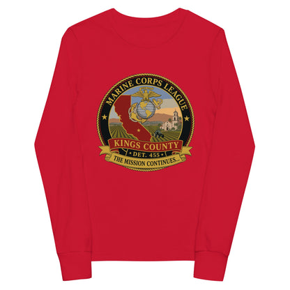 Performance | Youth Long Sleeve T-Shirt | Marine Corps League kings County Det 455 | Shield Logo