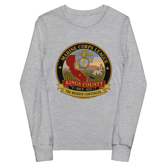 Performance | Youth Long Sleeve T-Shirt | Marine Corps League kings County Det 455 | Shield Logo