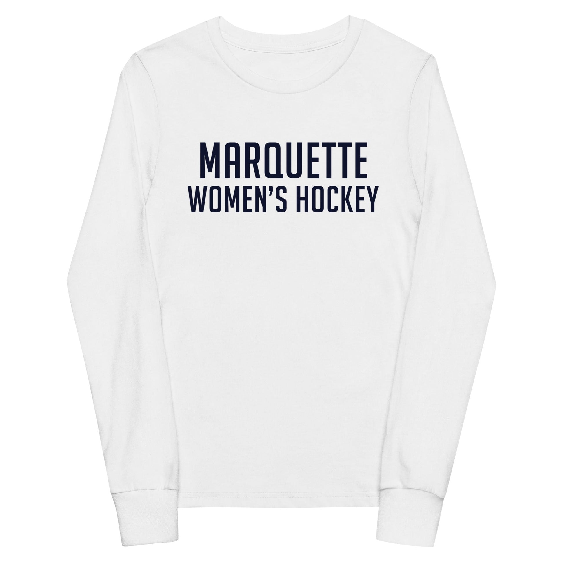 Performance | Youth Long Sleeve T-Shirt | Marquette University Women's Hockey | Collegiate Front Logo