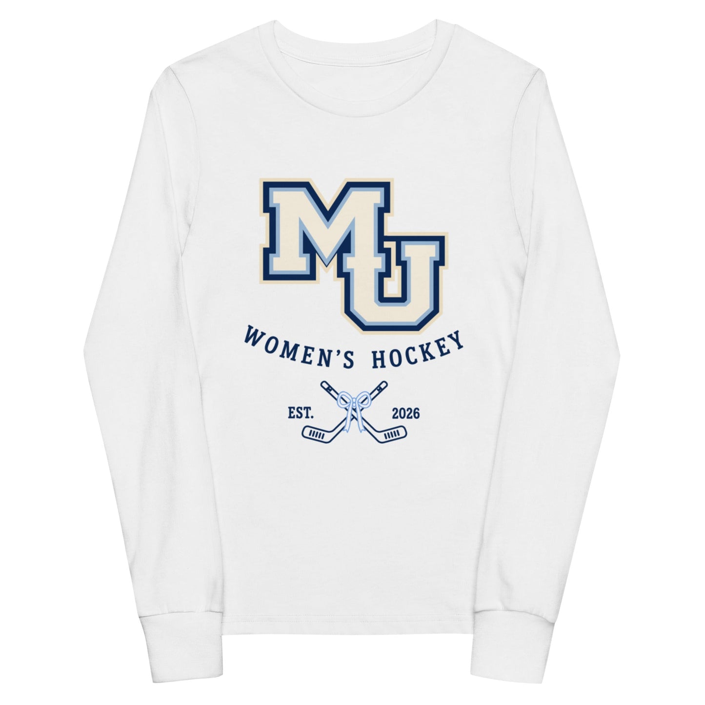 Performance | Youth Long Sleeve T-Shirt | Marquette University Women's Hockey | Crest Logo