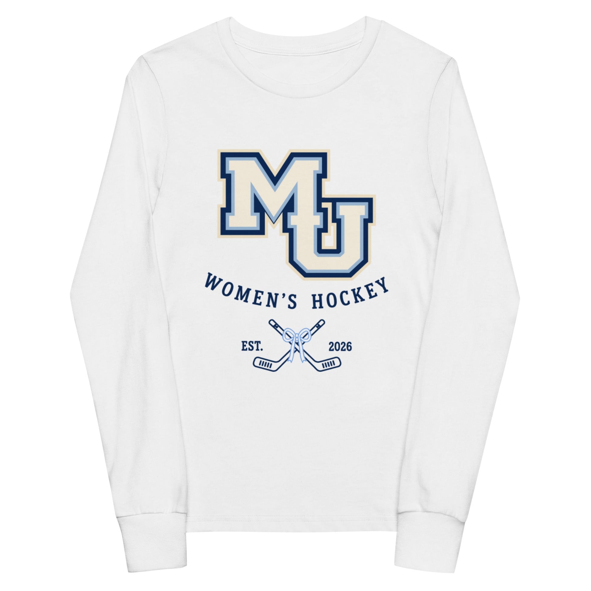 Performance | Youth Long Sleeve T-Shirt | Marquette University Women's Hockey | Crest Logo
