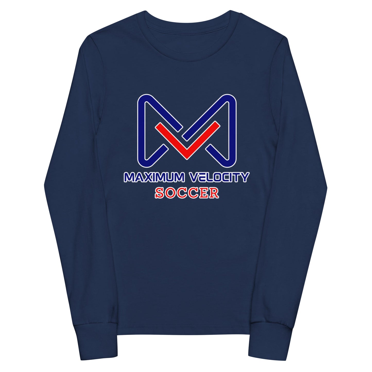 Performance | Youth Long Sleeve T-Shirt | Maximum Velocity Youth Sports | Crest Logo