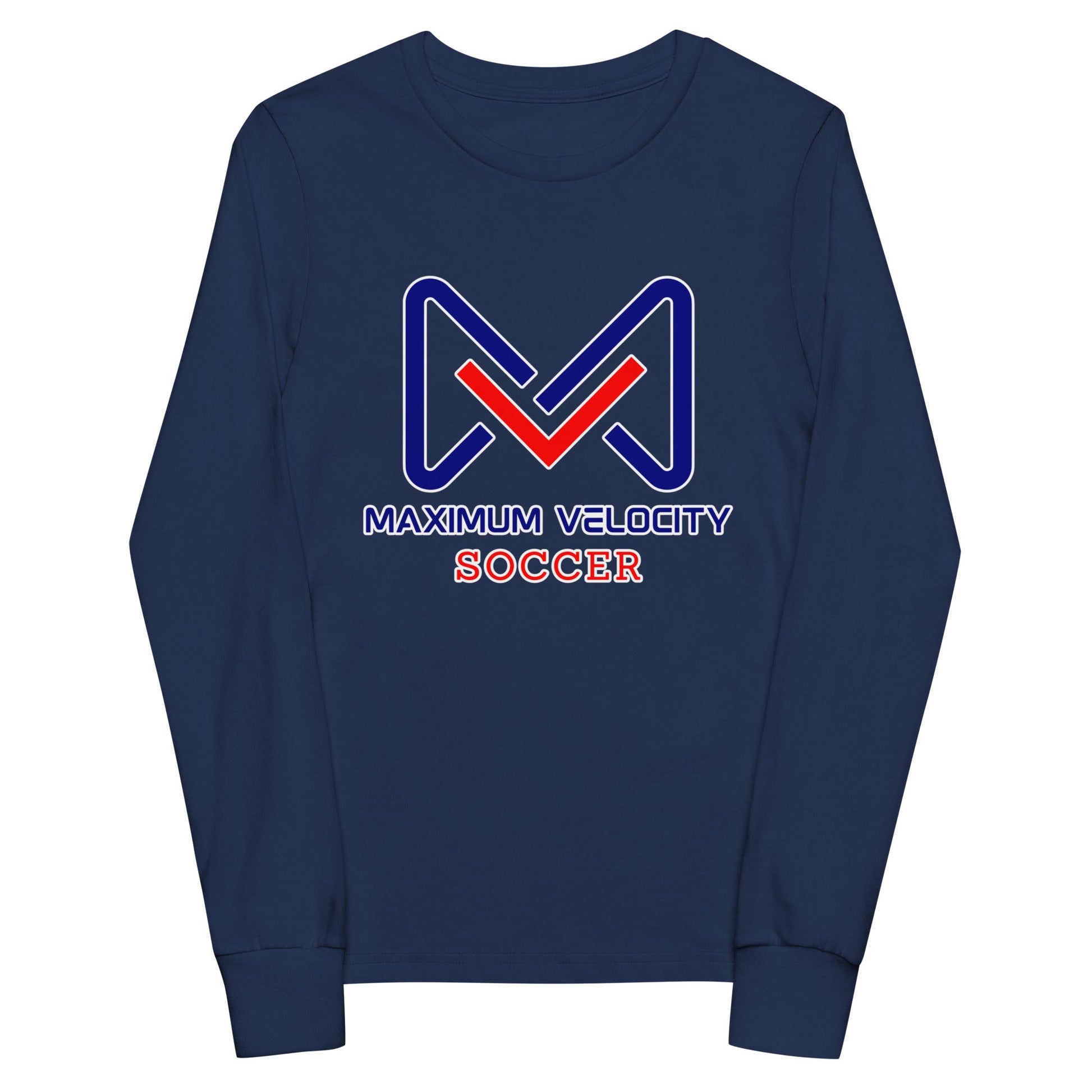 Performance | Youth Long Sleeve T-Shirt | Maximum Velocity Youth Sports | Crest Logo