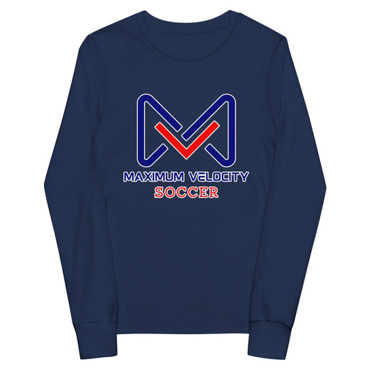 Performance | Youth Long Sleeve T-Shirt | Maximum Velocity Youth Sports | Crest Logo