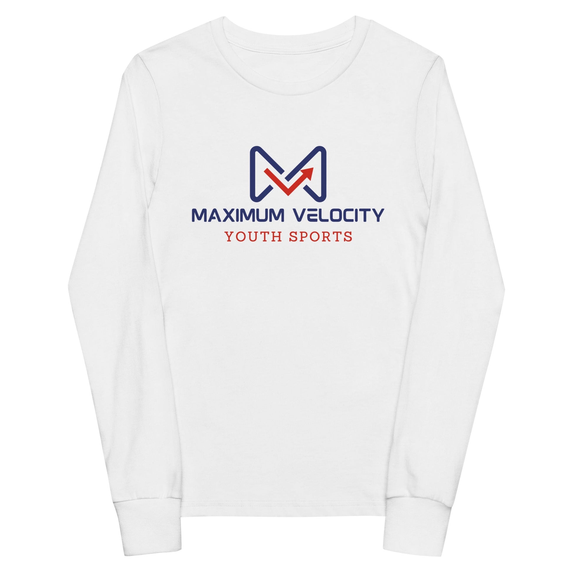 Performance | Youth Long Sleeve T-Shirt | Maximum Velocity Youth Sports | Emblem Logo