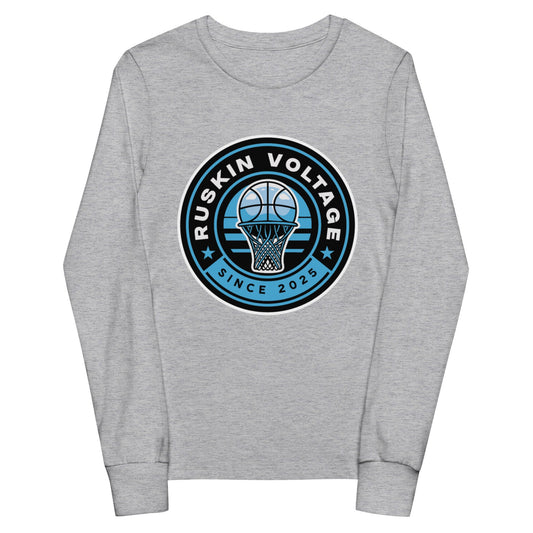 Performance | Youth Long Sleeve T-Shirt | Maximum Voltage Athletics District | Hoop Crest Logo