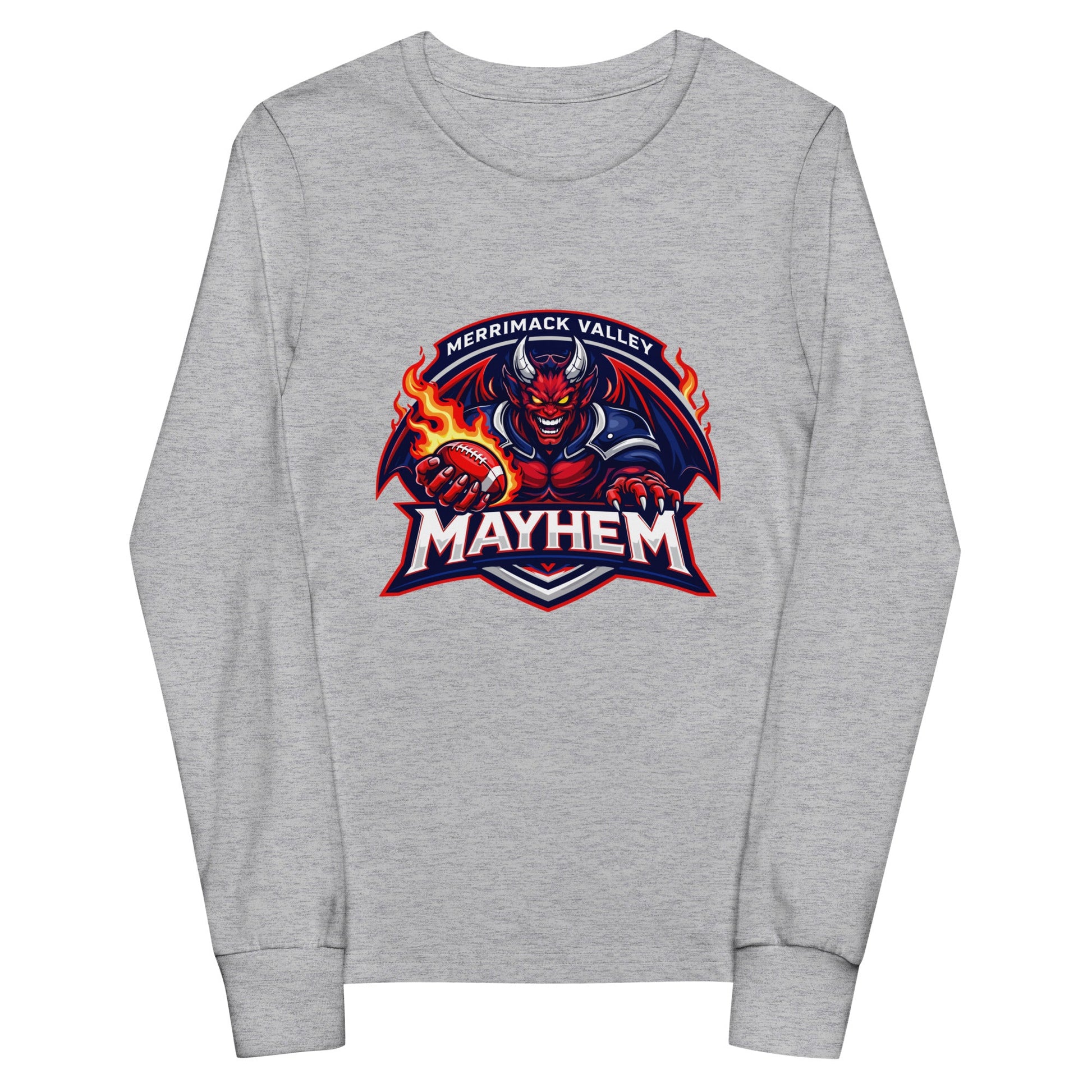 Performance | Youth Long Sleeve T-Shirt | Merrimack Valley Mayhem | Overlord Crest Logo