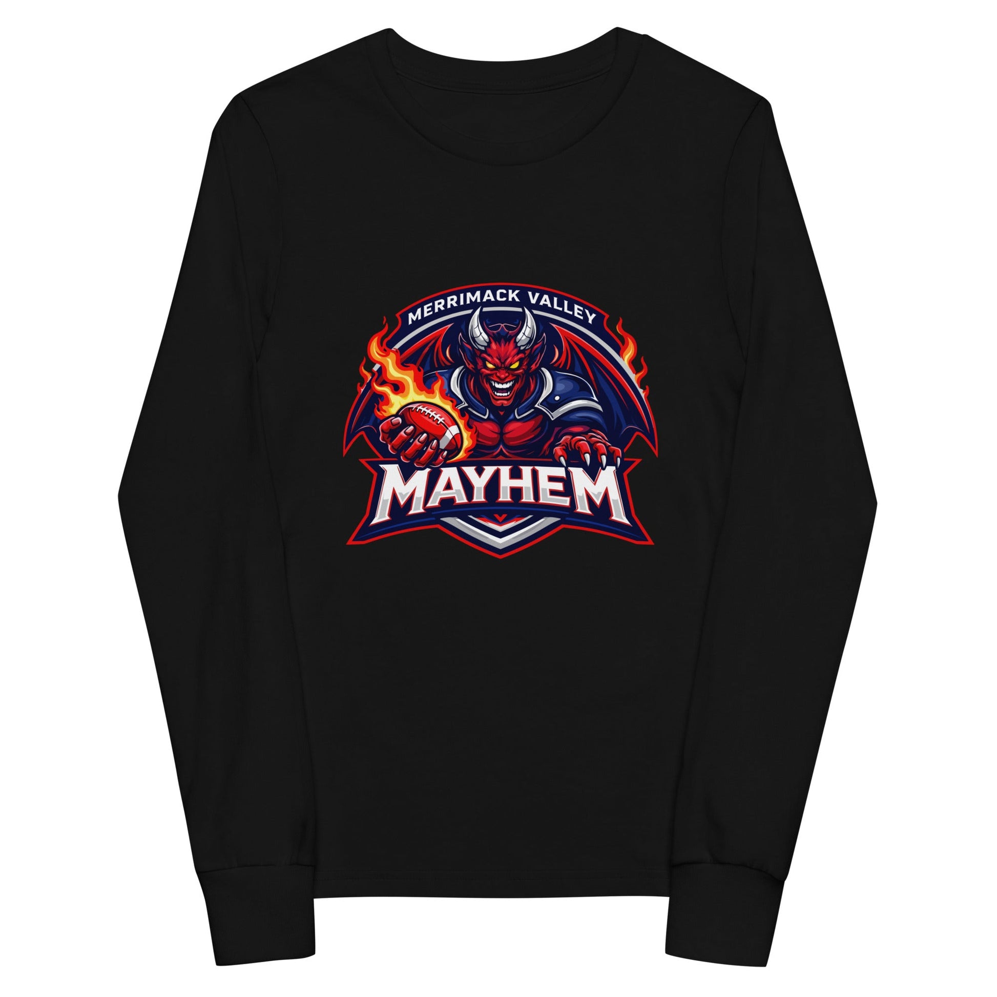 Performance | Youth Long Sleeve T-Shirt | Merrimack Valley Mayhem | Overlord Crest Logo