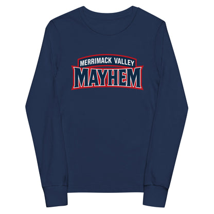 Performance | Youth Long Sleeve T-Shirt | Merrimack Valley Mayhem | Script Logo