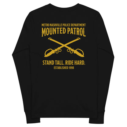Performance | Youth Long Sleeve T-Shirt | Metro Nashville Police Department Horse Mounted Patrol | Stand Tall Logo