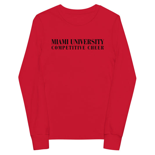 Performance | Youth Long Sleeve T-Shirt | Miami University Competitive Cheer Team | Alt Logo