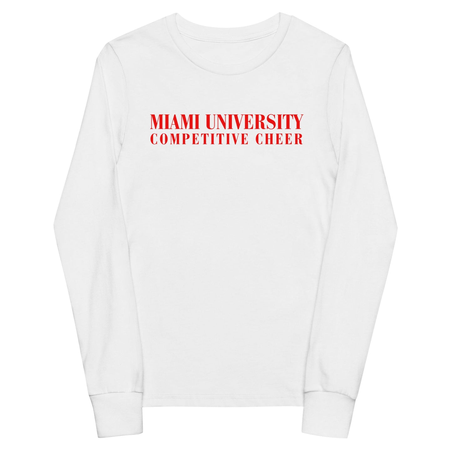 Performance | Youth Long Sleeve T-Shirt | Miami University Competitive Cheer Team