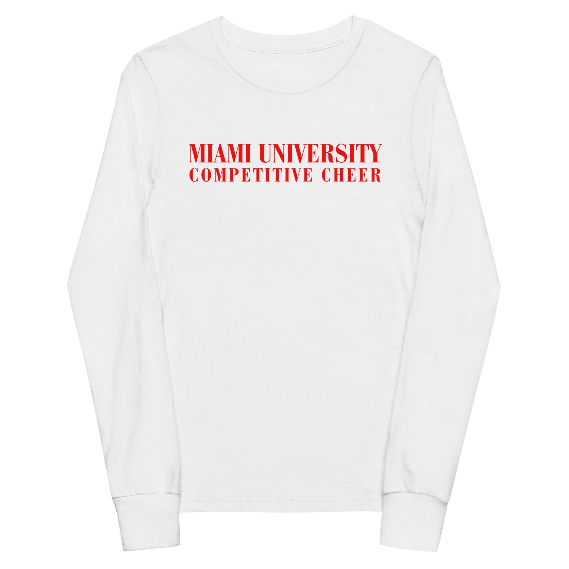 Performance | Youth Long Sleeve T-Shirt | Miami University Competitive Cheer Team
