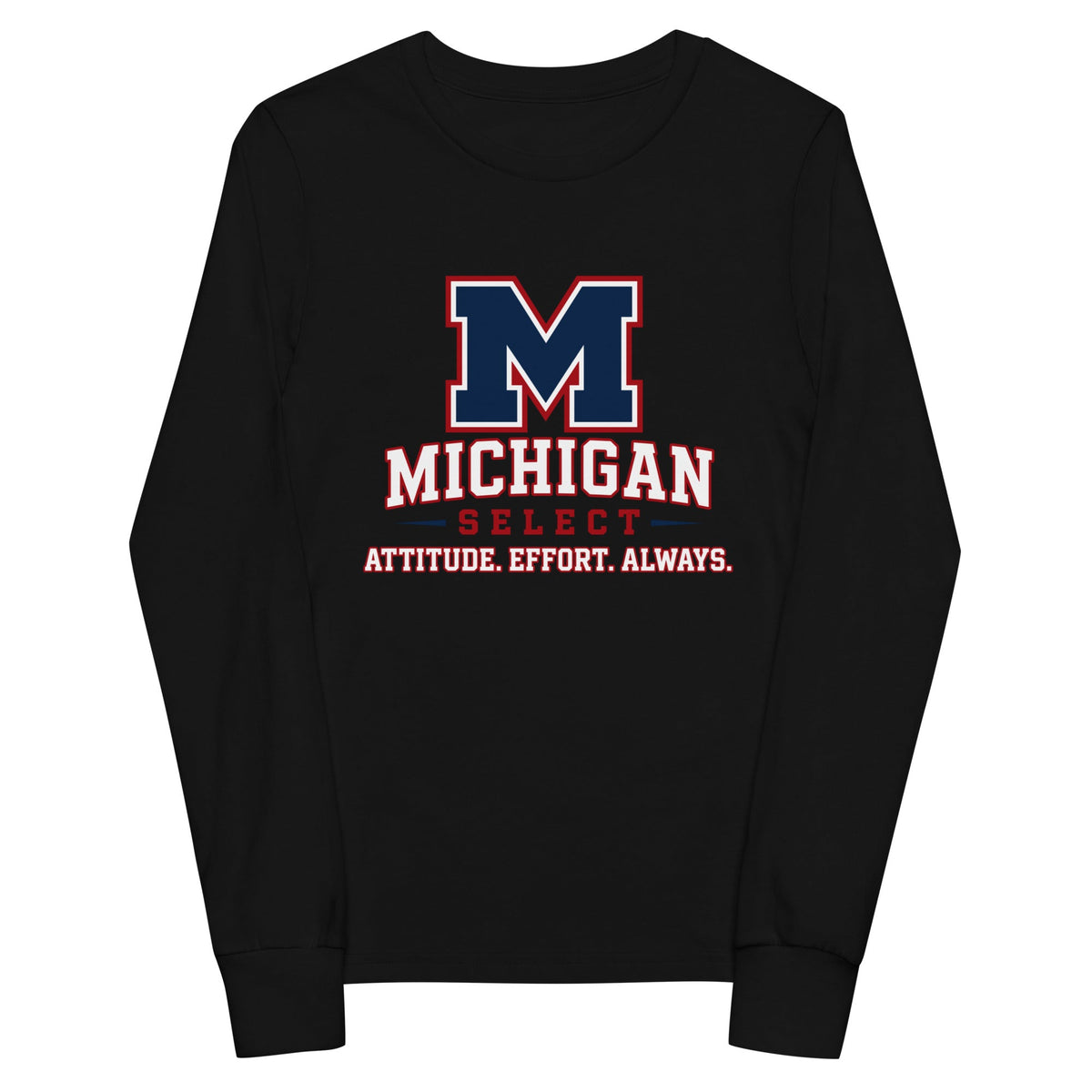 Performance | Youth Long Sleeve T-Shirt | Michigan Select Baseball | Crest Logo