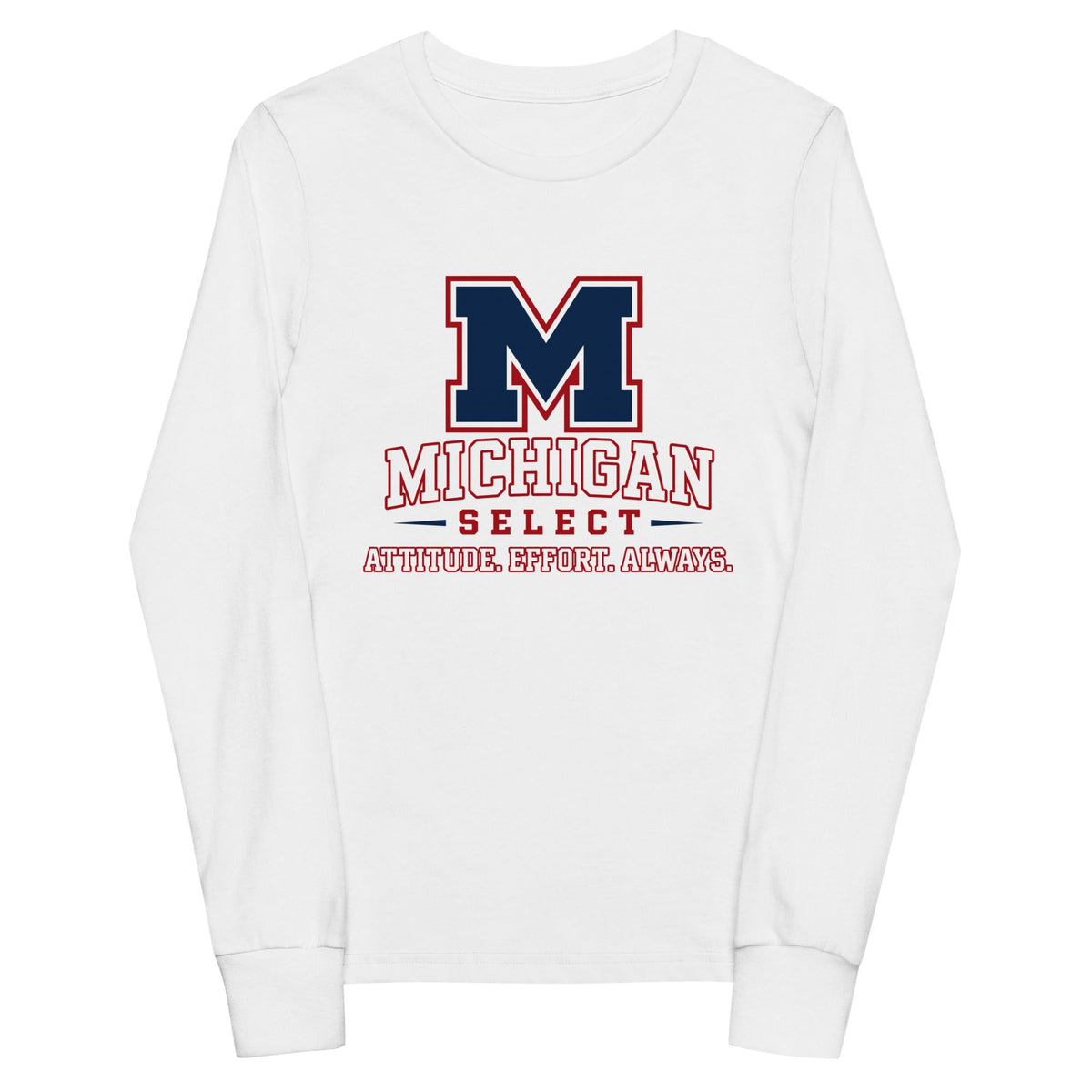 Performance | Youth Long Sleeve T-Shirt | Michigan Select Baseball | Crest Logo