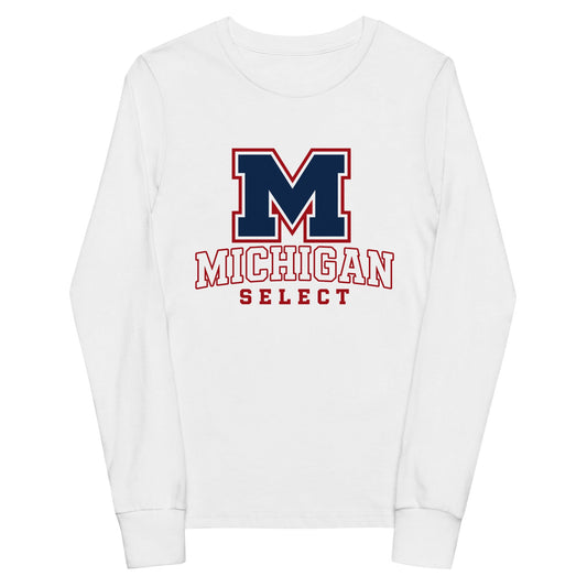 Performance | Youth Long Sleeve T-Shirt | Michigan Select Baseball | Emblem Logo