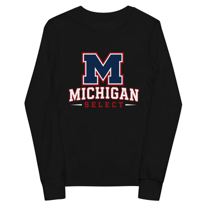 Performance | Youth Long Sleeve T-Shirt | Michigan Select Baseball | Emblem Logo