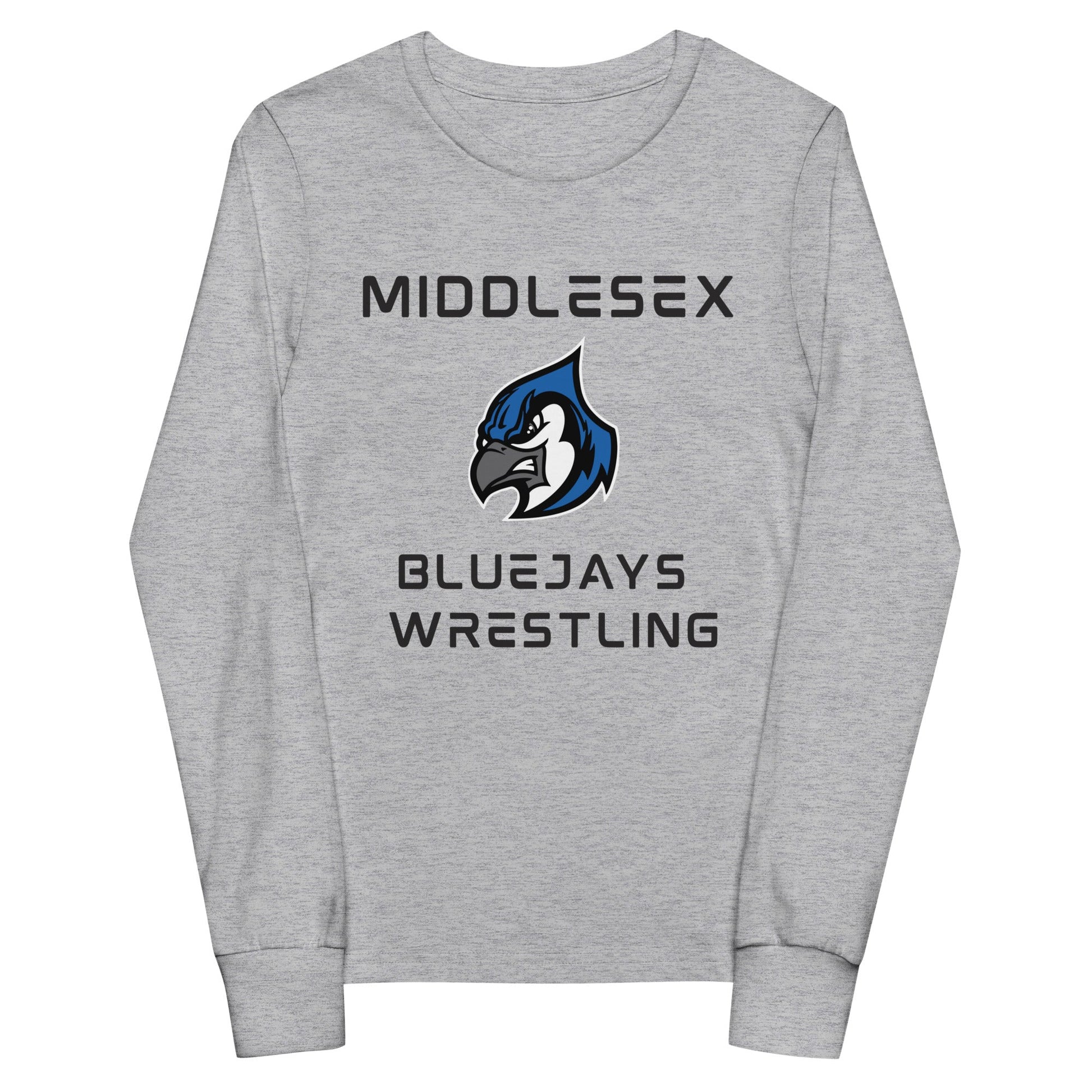 Performance | Youth Long Sleeve T-Shirt | Middlesex Bluejays Wrestling | Bluejays Logo