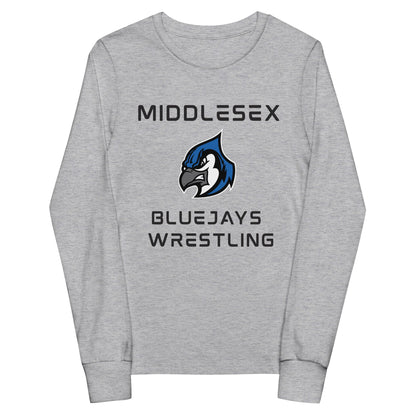 Performance | Youth Long Sleeve T-Shirt | Middlesex Bluejays Wrestling | Bluejays Logo