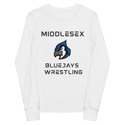Performance | Youth Long Sleeve T-Shirt | Middlesex Bluejays Wrestling | Bluejays Logo