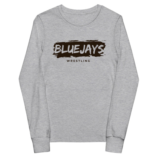 Performance | Youth Long Sleeve T-Shirt | Middlesex Bluejays Wrestling | Script Logo