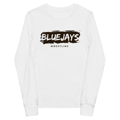 Performance | Youth Long Sleeve T-Shirt | Middlesex Bluejays Wrestling | Script Logo