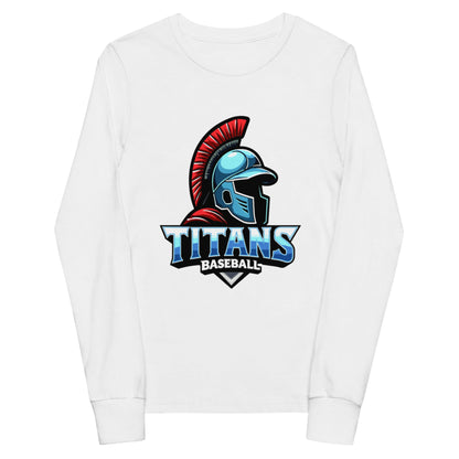 Performance | Youth Long Sleeve T-Shirt | Mighty Titans Baseball | Crest Logo
