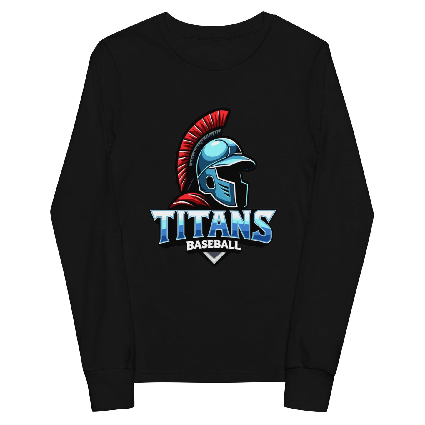 Performance | Youth Long Sleeve T-Shirt | Mighty Titans Baseball | Crest Logo