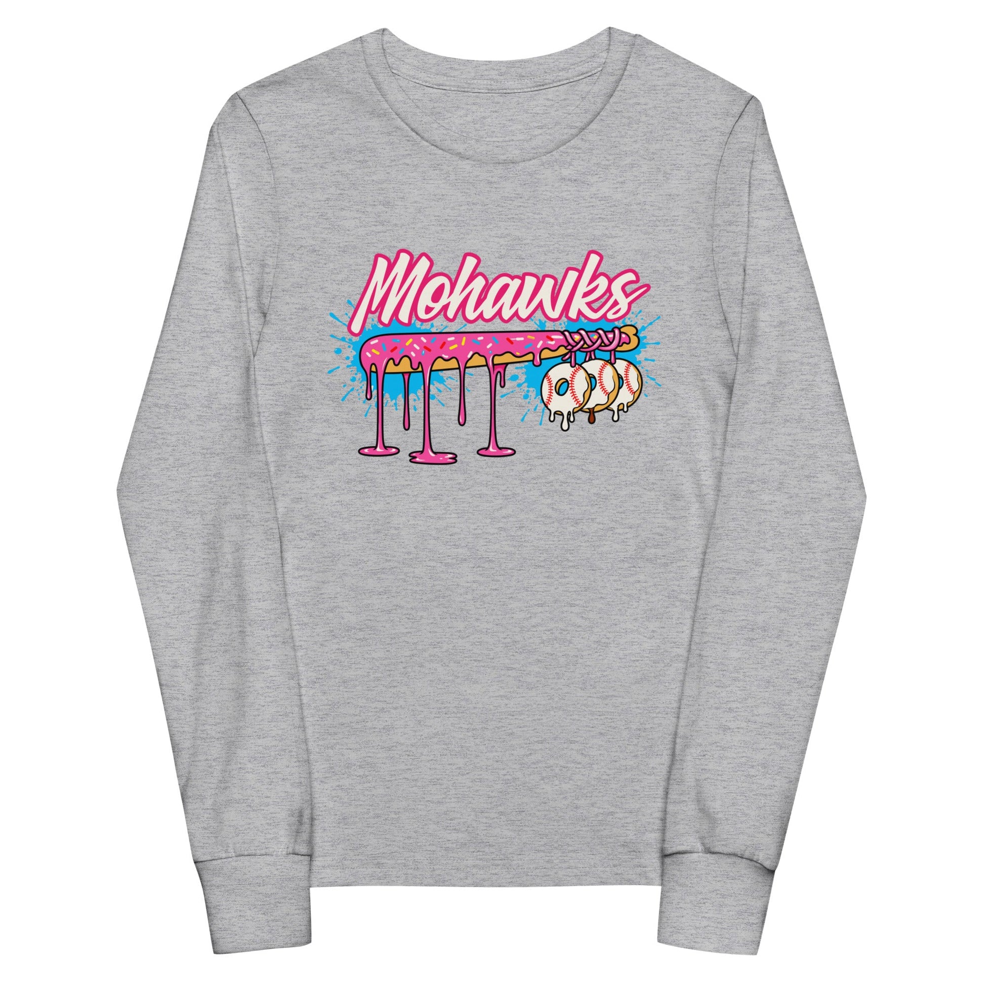 Performance | Youth Long Sleeve T-Shirt | Mohawks | Pink Batters Logo